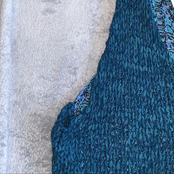 Ecote Addison Tape Yarn Sweater Tank Top Teal - Picture 9 of 16